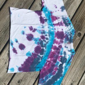 Blue/Purple Tie-Dye Cropped Tee